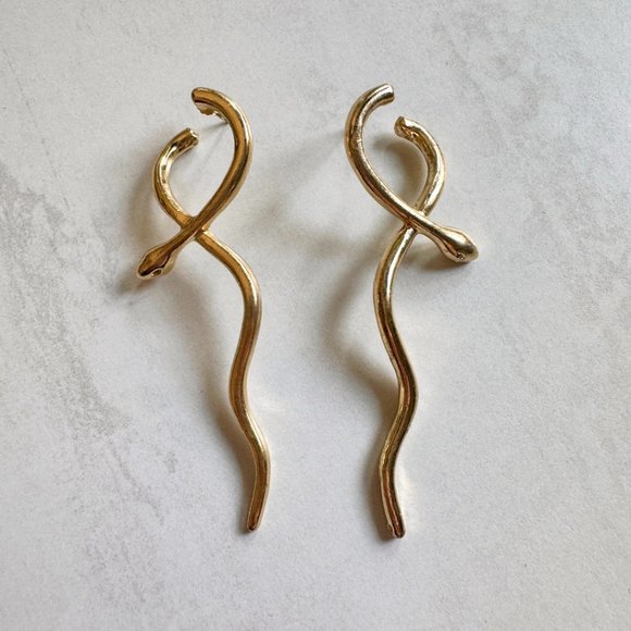 ana luisa Jewelry - Gold Tone Snake Illusion Earrings | Statement Earrings